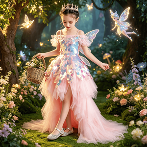 <span class=keywords><strong>Vestido</strong></span> de Gala <span class=keywords><strong>para</strong></span> Niñas con Cola de Tul Asimétrica, <span class=keywords><strong>Vestido</strong></span> de Fiesta de Cumpleaños <span class=keywords><strong>para</strong></span> Niñas, <span class=keywords><strong>Vestido</strong></span> Formal de Princesa <span class=keywords><strong>para</strong></span> Niñas de las Flores en Bodas - Product Image 4