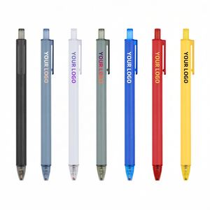 Custom Logo <b>Press</b> Plastic Ballpoint With Clip Lightweight Colorful Pen 1.0Mm Black Ink - Product Image 4