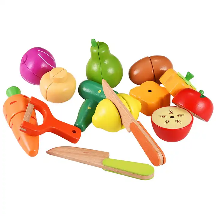 giocattoli di legno cibo per bambini cucina-giocare cibo taglio frutta e  verdura set magnetico verdura frutta taglio giocattoli in legno