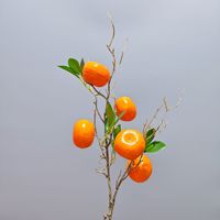 Arrangement floral artificiel en PVC souple fait main, mandarine orange, décoration moderne pour la maison, branche pour le salon, Saint-Valentin