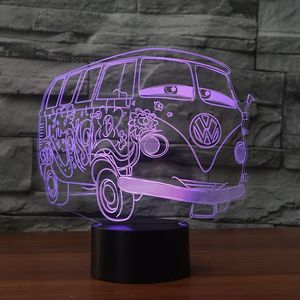 3d illusione visiva Camping Bus luce notturna <span class=keywords><strong>trasparente</strong></span> acrilico Led auto 3D lampada 7 <span class=keywords><strong>colore</strong></span> Touch tavolo Bulbing camera lampada - Product Image 4