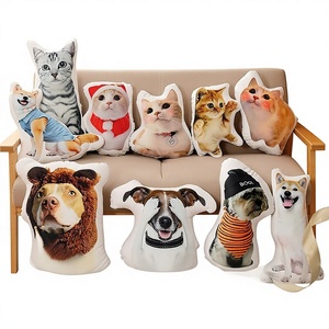 Coussin décoratif personnalisé en peluche et coton PP, simulation 3D d'animal domestique humanoïde - Plusieurs tailles, cadeau d'anniversaire pour petite amie - Product Image 1