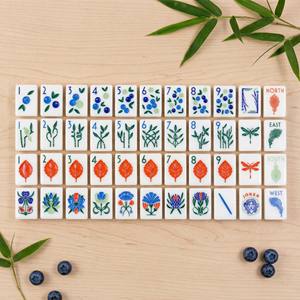 Set di Mahjong Americano di Lusso Bianco, 160 Pezzi, Collezione Botanica Personalizzata, Set Regalo Boutique con Fungo Mistico <span class=keywords><strong>Portafortuna</strong></span> - Product Image 1