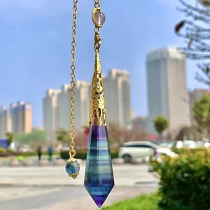 Bán Hot Healing đá quý tinh thể tự nhiên cầu vồng fluorite con lắc cho sức khỏe - Product Image 5