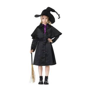 Disfraz de Maga para Niñas, Vestido Negro para Halloween, Disfraz de Bruja para Fiesta de Disfraces - Product Image 1