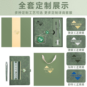 Elegante Cuaderno A5 de Cuero PU, Set de Regalo Empresarial con Personalización, Encuadernación Cosida con Hilo, Papel Daolin 80G - Product Image 4