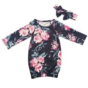 Robe longues manches unisexe en soie, pour bébés, longues, à nouer