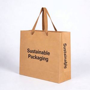 Bolsa de Papel Kraft Reciclable Ecológica de Lujo con Logotipo Impreso Personalizado y Asa para Ropa, Alimentos, Regalos, Velas y Embalaje - Product Image 5