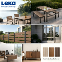 Recubrimiento en Polvo con Aspecto Realista de Madera de Roble, Cálido y Natural, para Puertas de Entrada Residenciales y Muebles de Jardín