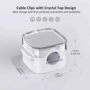 플라스틱 코드 홀더 화이트 <span class=keywords><strong>3</strong></span>팩 + 블랙 <span class=keywords><strong>3</strong></span>팩 자석 및 접착 클립 책상 주방 자동차 벽 사무실-투명 화이트 - Product Image 4