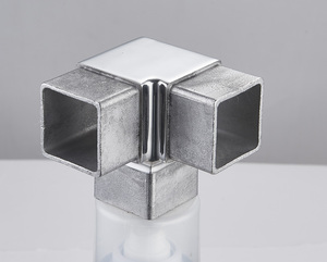 3-cách thép không gỉ lan can Ống Doanh kết nối vuông để satin/gương kết thúc thiết kế hiện đại lan can khuỷu tay ống kết nối - Product Image 3