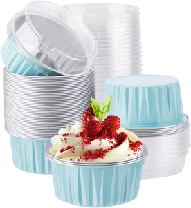 MIXWARES 一次性铝箔烤盘 |   食品级加厚布丁和纸杯蛋糕模具，可入烤箱，适合蛋糕制作 - Product Image 1
