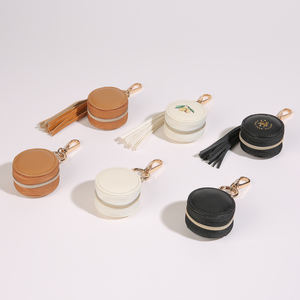 Customized Logo Hot Sale PU Leather Mini Portable Round <b>Ring</b> Jewelry Box Zipper Earring Travel Packaging <b>Storage</b> Jewelry Bag - Product Image 5