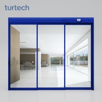 Système de porte coulissante télescopique automatique moderne Turtech DTSC1000 120 kg pour hôtels et commerces
