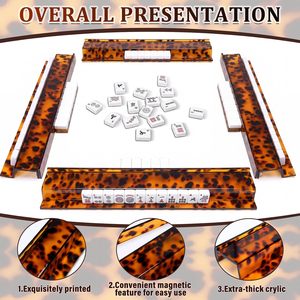 Factory Custom Modern Transparent Acrylic Mahjong Tile <b>Rack</b> 4 Pack with Pushers Durable Eco-Friendly Family Game Night - Product Image 3