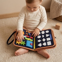Livre d'activités sensorielles Montessori personnalisable et réutilisable en feutre pour bébés, livre d'éveil silencieux avec autocollants magiques, jouets éducatifs