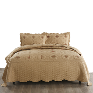 Ensemble de couette réversible Lilianna 3 pièces Marron <span class=keywords><strong>chocolat</strong></span> - Mélange de qualité supérieure Léger <span class=keywords><strong>Couvre</strong></span>-<span class=keywords><strong>lit</strong></span> toutes saisons - Product Image 1