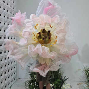 A-272 Flores Decorativas Comerciales para Exhibición, Flores Gigantes de Organza para Decoración de Fondo de Boda y Suministros - Product Image 4