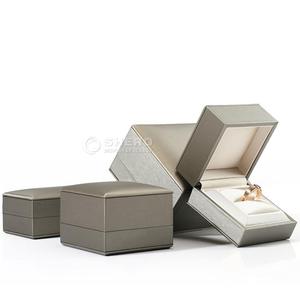 Multi-color Custom Brushed Pu Jewelry <b>Box</b> Square Design For High-end Jewelry Shop Gift Packaging - Product Image 4