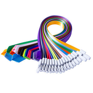 للبيع بالجملة بالجملة بالجملة أحداث المعرض ذات الألوان الصلبة السميكة الطويلة حبل عادي طويل سادة حبل قصير عريض مع خطاف بلاستيكي أبيض - Product Image 1