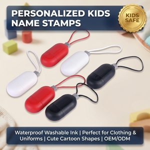 <span class=keywords><strong>Tampon</strong></span> personnalisé pour vêtements d'enfants avec nom, motif dessin animé, imperméable et lavable, pour uniformes scolaires - Product Image 6
