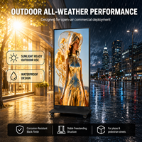 Pantalla LED Plegable para Exteriores, Resistente al Agua, P2.5, Tipo Tótem, Señalización Digital de 5000cd para Estaciones de Autobús y Mobiliario Urbano