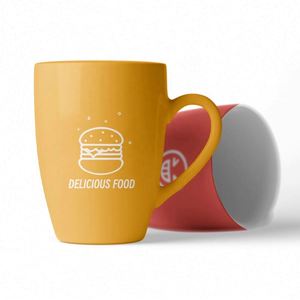 Creative <b>Gifts</b> Advertising Logo Print 11Oz Coffee <b>Large</b> Shape Cup Straight Ceramic Mugs - Product Image 5