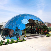 Moderna Cúpula de Aluminio y Vidrio para Hotel, Glamping Pod con Vidrio Templado con Protección UV, Habitación Transparente de 360 Grados para Observación de Estrellas