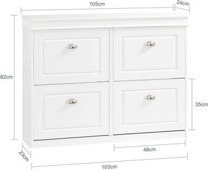 Wholesale 4 Flip Drawers <strong>Shoe</strong> Rack Cabinet <strong>Slim</strong> <strong>Shoe</strong> Storage Unit for Hallway, Entryway, Corridor Wooden <strong>Cupboard</strong> - Product Image 3