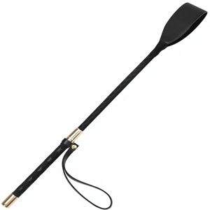 승마용 채찍 18인치 PU 가죽 더블 슬래퍼 승마 액세서리 프리미엄 승마용 채찍 승마 스포츠용 - Product Image 1