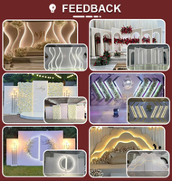 Support de toile de fond de mariage modulaire ZKAI avec lumières LED en forme de S, panneau en PVC et panneau acrylique pour la décoration d'événements personnalisés