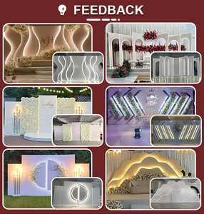 ZKAI Modular Wedding <strong>Backdrop</strong> <strong>Stand</strong> <strong>with</strong> S-Shape LED Lights, PVC Board &amp; Acrylic Panel for Custom Event Decoration - Product Image 5