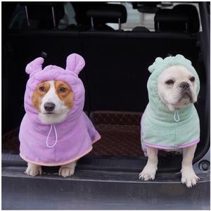 Adorable poncho de luxe en fausse fourrure écologique, robe pour animaux de compagnie, couverture naturelle à séchage à l'air pour chiens et chats, utilisation en salle de bain - Product Image 6