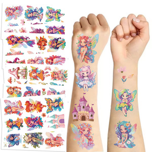 ZY3257S nuovo cartone animato il fiore angelo tatuaggio adesivi festa festa impermeabile raccolta divertente viso tatuaggio adesivi per bambini - Product Image 1
