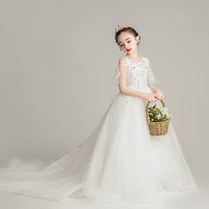 OEM Fabrika Özel Üretim Beyaz Melek Gelin Çocuk Elbisesi Velo Balo Elbisesi Prensesler İçin Uzun Abiye - Product Image 4