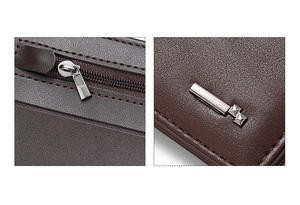 <span class=keywords><strong>Portafoglio</strong></span> Corto da <span class=keywords><strong>Uomo</strong></span> Retrò, Leggero e Ultra-sottile con Tasca Portamonete con <span class=keywords><strong>Cerniera</strong></span>, Realizzato in Materiale PU, Fodera in Poliestere - Product Image 6