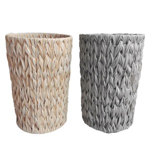 ตะกร้าหวายโบไบทรงกลมขนาดใหญ่ สีขาวนมและสีเทา สำหรับใช้ในบ้าน ห้องครัว ห้องนั่งเล่น และบนโต๊ะ - Product Image 4