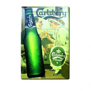 Metal Craftwork - Vintage Beer Pub Decor, Nostalgic Tin Art for Home & Business, Cross Style <b>Signs</b>, Plaque with Embossing - Product Image 4