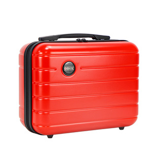 Maleta de maquillaje Qihui de 12 pulgadas, tipo trolley para salón, con 4 ruedas, color rojo y rosa, caja de almacenamiento sólida para uso doméstico. - Product Image 5