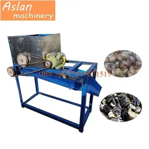 Conch snail meat shelling machine/ escargot snail tail cutting scissoring machine/ cooked snail meat shell filter machine