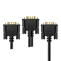 Cable de puerto serie RS232 DB9 de uno a dos, cable DB9 de un macho a dos hembras