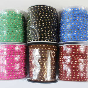 <span class=keywords><strong>Cordon</strong></span> en daim synthétique clouté avec rivets plats dorés de 5 mm, fait main et coloré, pour la fabrication de colliers et de bracelets de mode – Vente en gros - Product Image 6