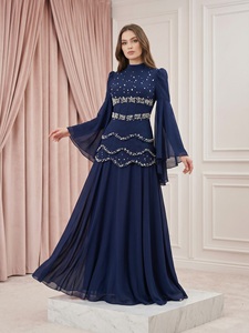 Loriya Abaya Ricamata Elegante con Chiusura, Vestito Lungo per Donne Musulmane, Ispirazione Dubai, Moda Islamica Modesta - Product Image 5