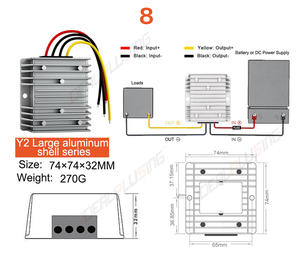 Convertidor de Voltaje Impermeable de CC de 36V 48V 60V 72V 84V a 12V, Convertidor de CC de 240W 20A, Reductor de Voltaje para Carritos de <span class=keywords><strong>Golf</strong></span> - Product Image 6