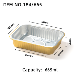 Barquettes carrées jetables en aluminium doré BLUE FOIL 1,5 lb (23 oz) 7,2x5 po, robustes, pour petits gâteaux, <span class=keywords><strong>avec</strong></span> couvercles en PET, qualité alimentaire - Product Image 2