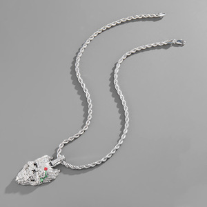 Kalung Liontin Naga Mewah Iced Out, Perhiasan Hip Hop, Rantai Link, Grosir 2026 - Product Image 6