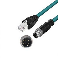Câble Ethernet blindé M12 vers RJ45 à 4 broches codées D pour caméras de surveillance industrielle, applications de sécurité et IoT