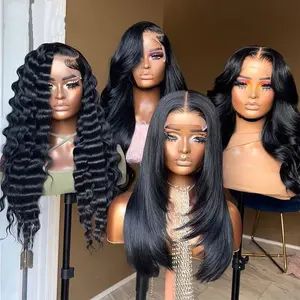 Недорогие бразильские парики из натуральных волос на фронтальной сетке для черных женщин, бесклеевые фронтальные парики из натуральных волос, пряди волос