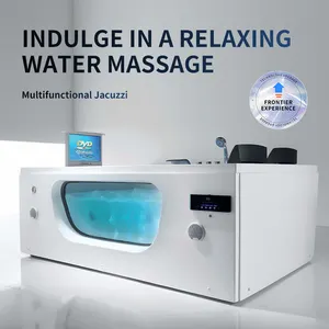 Fanwin Air Bubble Jet Bak Mandi Gelembung Pusaran Air Bak Mandi Berdiri Bebas Pijat Kaca Spa Bak Rendam