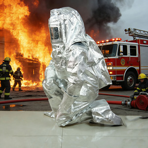 Traje de Protección Contra Incendios con Aislamiento Térmico de Aluminio, Certificado CE EN11612, Resistente a 1000 Grados, <span class=keywords><strong>para</strong></span> <span class=keywords><strong>Bomberos</strong></span> - Product Image 1
